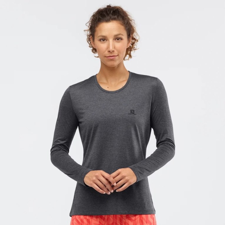 Camiseta Salomon Agile Long Sleeve Mujer Negros | MX GONM293